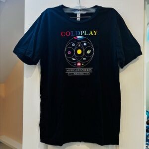 Coldplay Music of the Spheres 2022 World Tour Album T-Shirt Womens M 100% Cotton